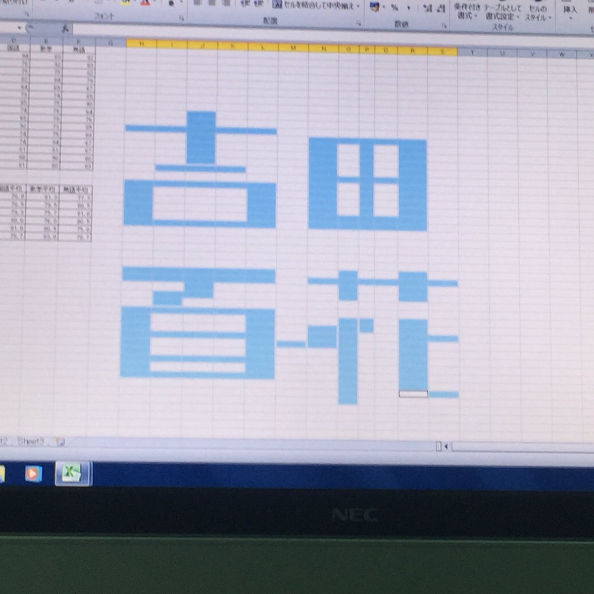 nnk_0902's tweet image. 授業中暇すぎて吉田の名前書いちゃった…
#Excelあるある