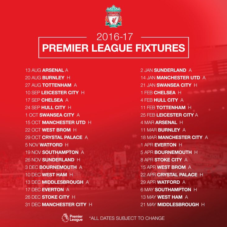 liverpool fc fixtures