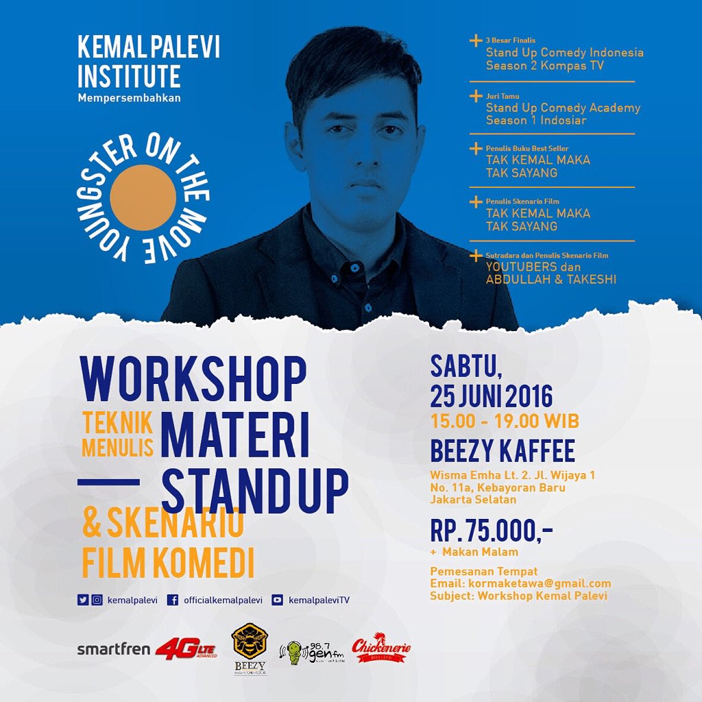 kemalpalevi's tweet photo. Ada yang mau ikutan ?? Kalau mau ikutan, tinggal daftar ke kormaketawa@gmail.com tempat terbatas! Cuma 75 ribu! https://t.co/eFQO0omVHo