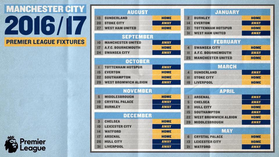 manchesterisB's tweet photo. Citys 2016/17 Fixtures https://t.co/FjtU9TKRDg