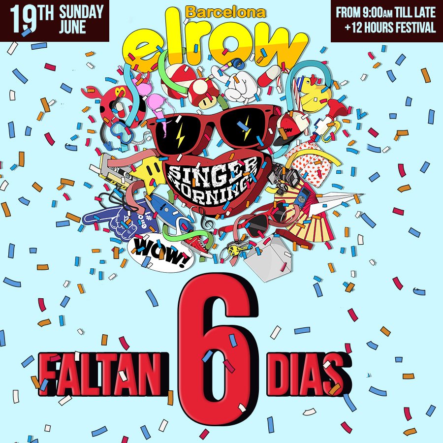 elrow_'s tweet photo. elrow BCN - ¡Tan sólo faltan 6 días para nuestro Singermorning! #elrowOffWeek #imasingermorning https://t.co/JVdYUKtK9R