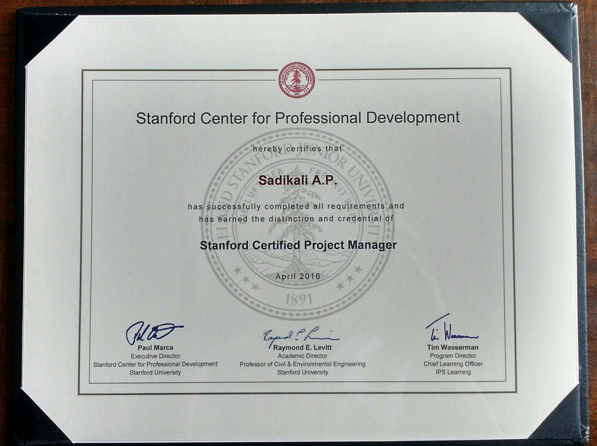 SadikAliAP's tweet image. Proud of being an #SCPM . TY #IBM @ibmcommerce @Stanford @ipslearning. It was an amazing learning experience.