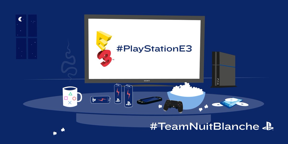 PlayStationFR's tweet photo. Vous êtes encore avec nous pour suivre la conférence #PlayStationE3 à 3h ? https://t.co/n8tzNyf5vm #TeamNuitBlanche https://t.co/r7ZCJ6NtON