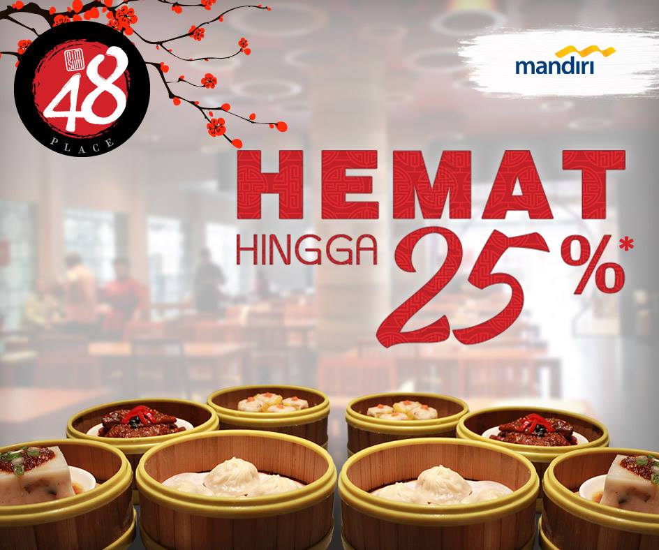 48dimsum's tweet photo. Selama bulan suci Ramadhan, diskon 25% bagi pengguna Kartu Kredit Mandiri. #48promo https://t.co/aCT5BZRV1B