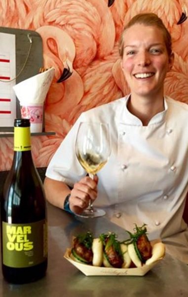Chef Emma Hof of Hallelujah is adamant the 'Original' Marvelous Yellow is perfect to wash down her steamed pork buns