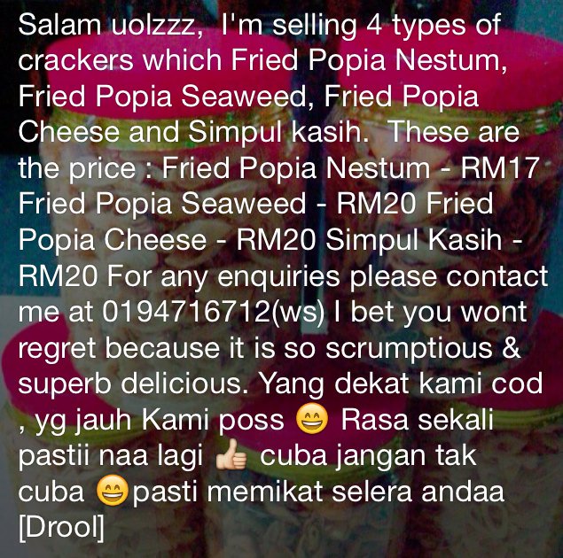 ZazazeeraNur's tweet photo. Cubaa jangan tak cuba 😄 sekalii rasaa pasti naa lagi 👍 https://t.co/FXrIr46L1r
