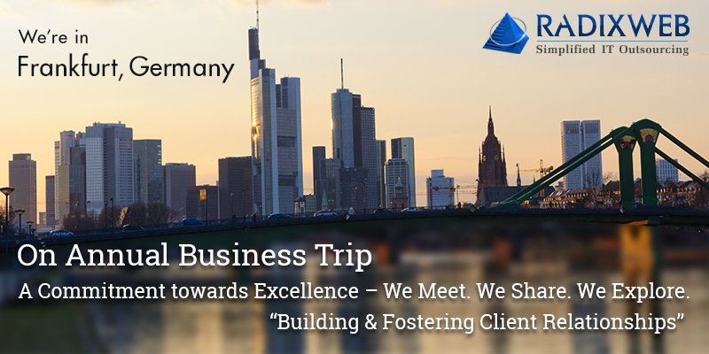 radixweb's tweet photo. We believe in enduring client relationship - Meet. Share. Explore. Here we start with #Frankfurt. #RxEuropTrip2016 https://t.co/nWLnxDUbER