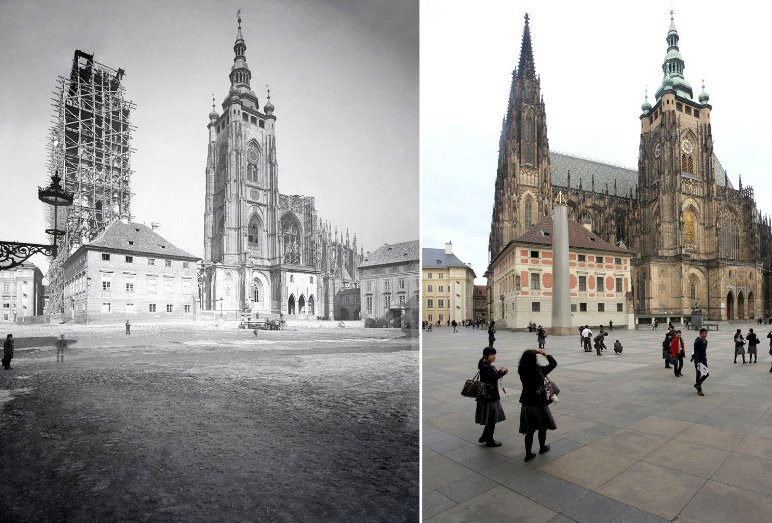 MyPragueapp's tweet photo. St. Vitus Cathedral in #Prague (1891/1892 and today). https://t.co/4Hol6j1SlQ
