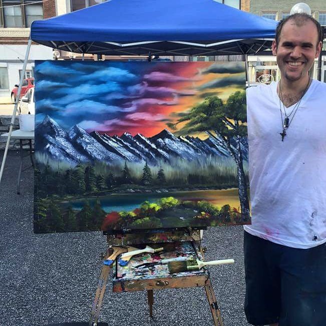 AndrewLeeAdams1's tweet photo. start to finish painting I did at the artshow over the weekend. loved it and was a blast #art #artist #artwork https://t.co/utaizBJjMA