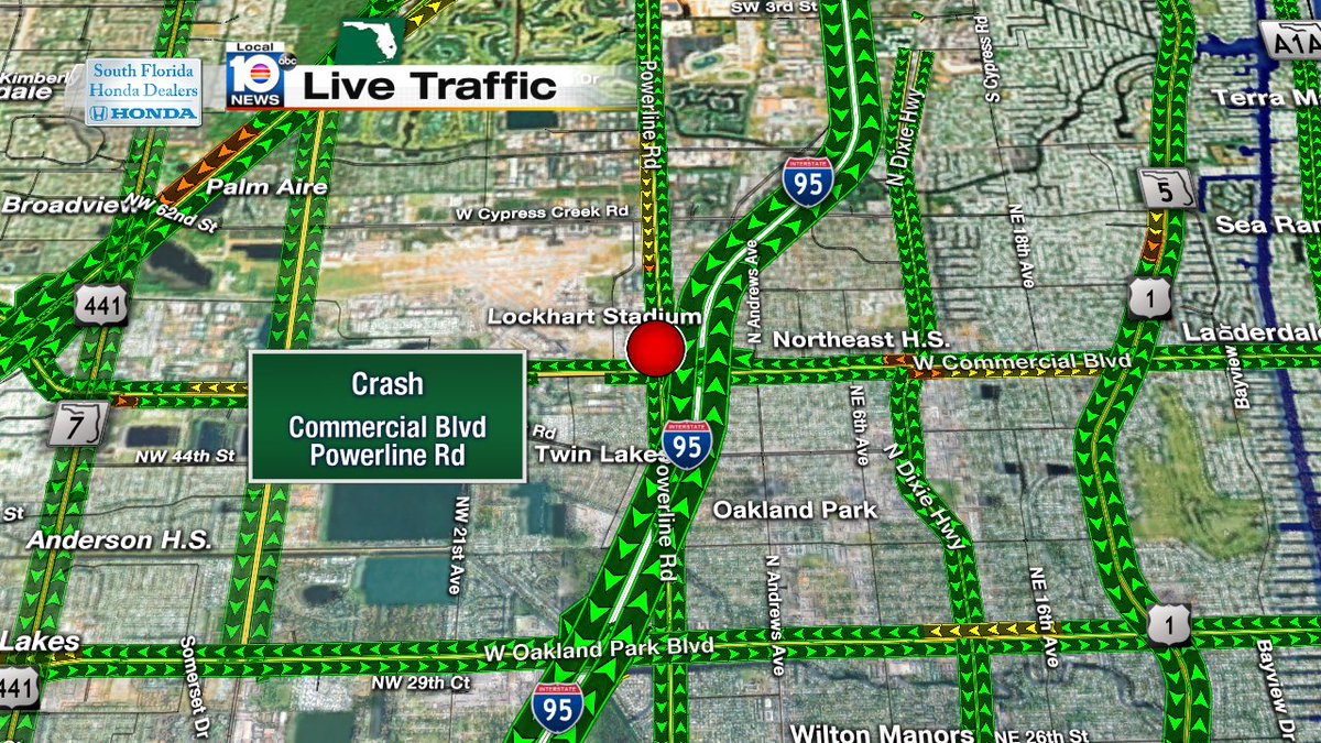 Crash on Commercial Blvd and Powerline Rd #TRAFFIC https://t.co/qzXBKa3EO8