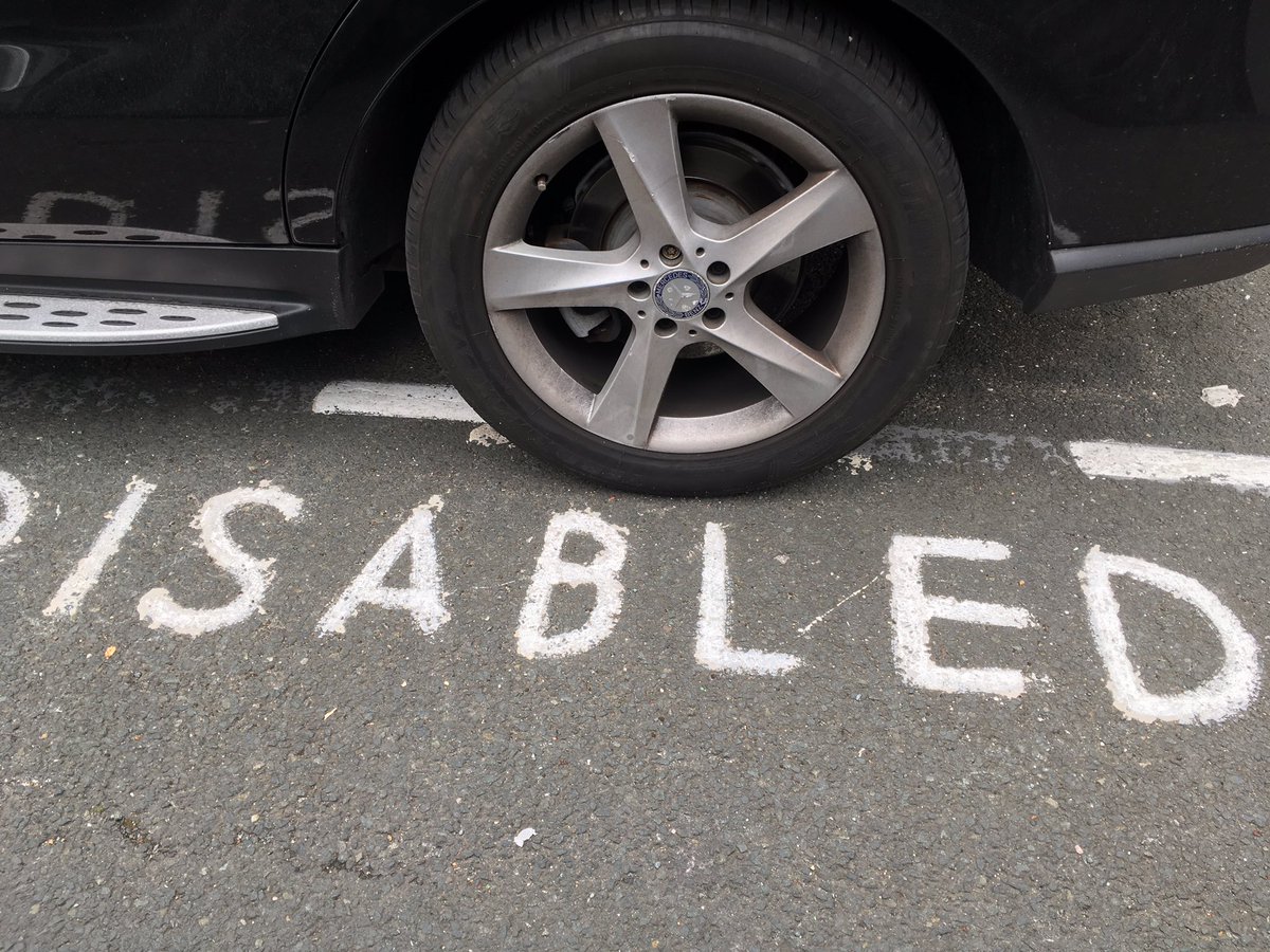 Check out da homemade disabled bay. Badly painted on old markings. With gloss.