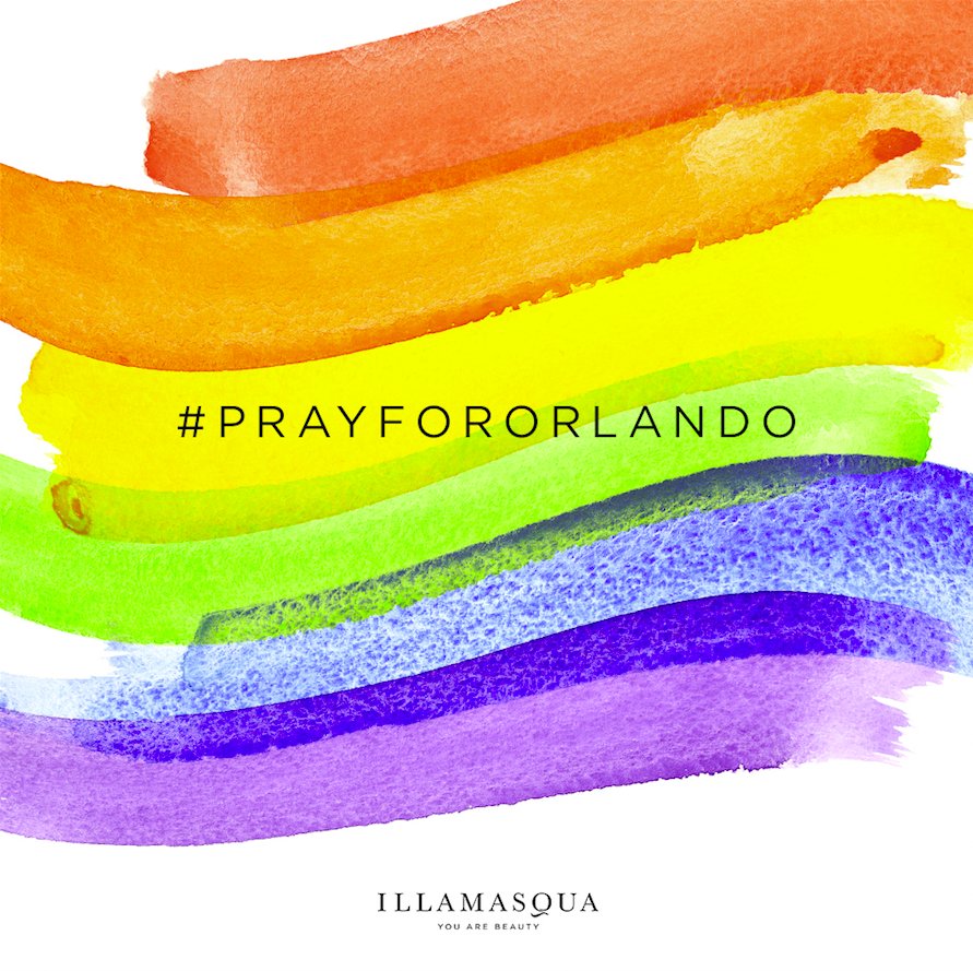 Illamasqua's tweet photo. We are with you &amp; stand strong to celebrate beauty in all its forms. Equality, love, respect. #prayfororlando https://t.co/c6nrEIz6q7