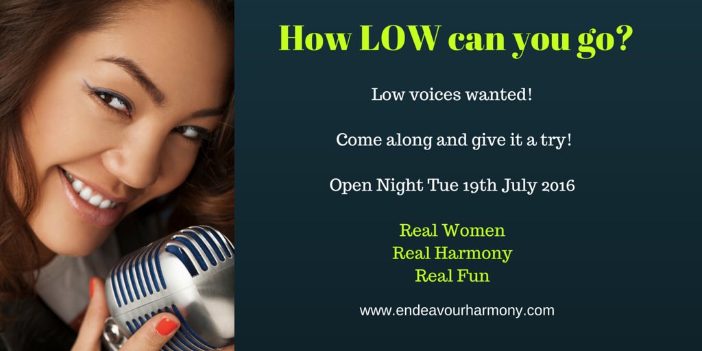 Come on ladies!  We have a place for your low voice! endeavourharmony.com  #bass