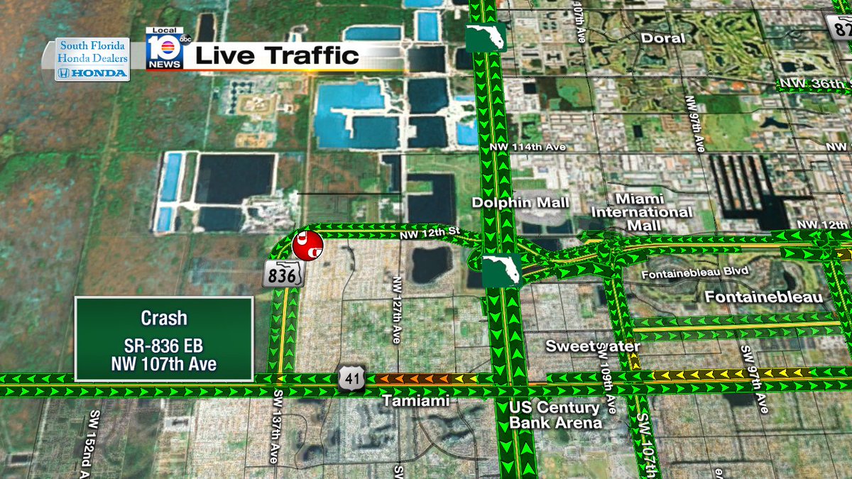 Crash on SR-836 EB and NW 107th Ave #TRAFFIC #MIAMI https://t.co/ljVoOu4w3y