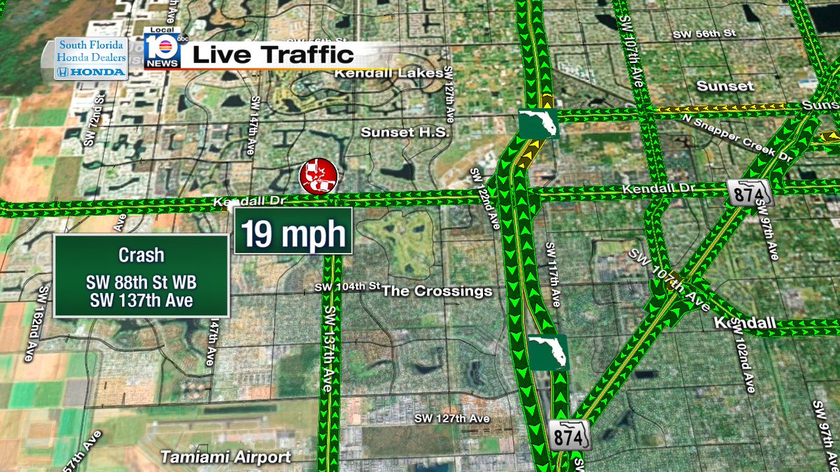 Crash on SW 88th St WB & SW 137th Ave #TRAFFIC #MIAMI https://t.co/1kqvbxBNLC