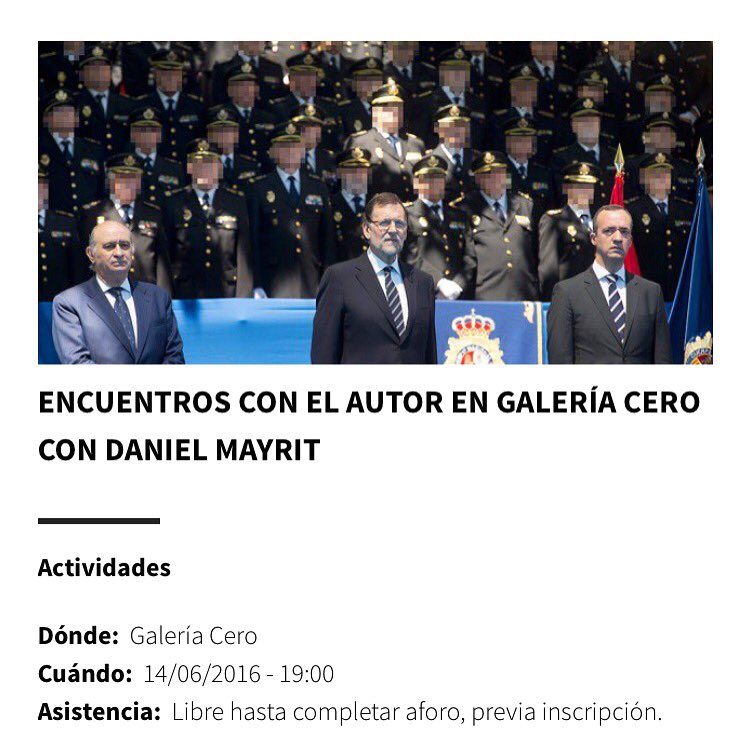 MAÑANA martes a las 7 p.m VISITA GUIADA por la exposición y mesa de DEBATE con Daniel Mayrit #imagenesautorizadas