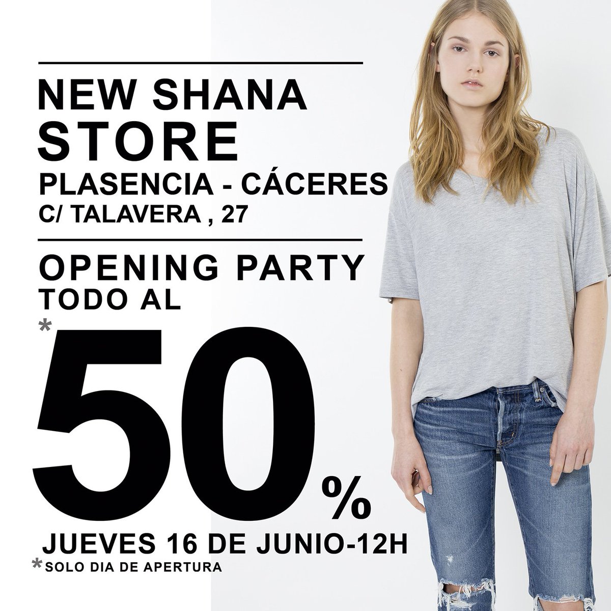 NEW STORE! Te esperamos el 16 de Junio a partir de las 12h. Disfruta de 50% dto. 
C/ Talavera, 27 Plasencia Cáceres
