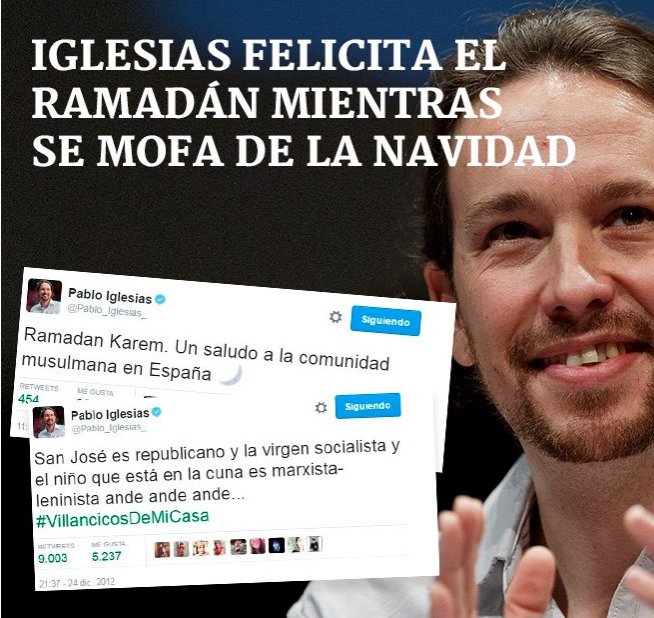 Ramón Espinar (PODEMOS) intenta felicitar el Ramadán y se equivoca Ck0vujBWUAA1GO9