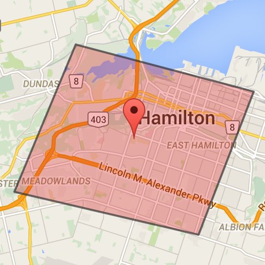 TheSpec's tweet photo. Horizon Utilities power disruption large part #HamOnt now affecting closeto 6,000 cust. Supply problem #fourwaystops https://t.co/WrXEDAb6sO