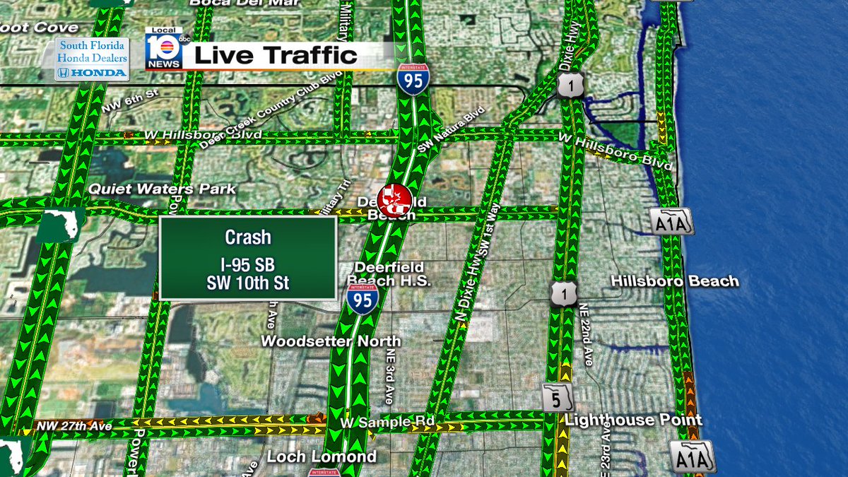 Crash on I-95 SB & SW 10th St #TRAFFIC https://t.co/xGsfWAaGhw