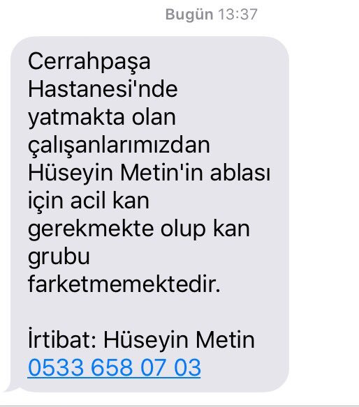LeventUzumcu's tweet photo. Acil. https://t.co/HO1yNnfb9F