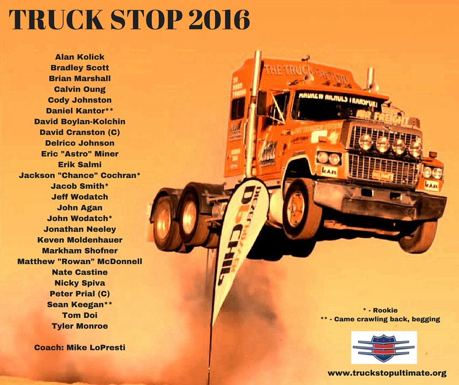 TruckStopUlti's tweet photo. Truck Stop 2016 is here. Thanks to everyone who pushed our tryouts and made our season start so strong. #DCrising https://t.co/ipb2mT3hkN