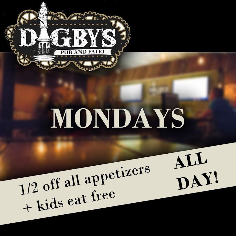 Cure those #MondayBlues...we've got 1/2 price appetizers and kids eat FREE all day!