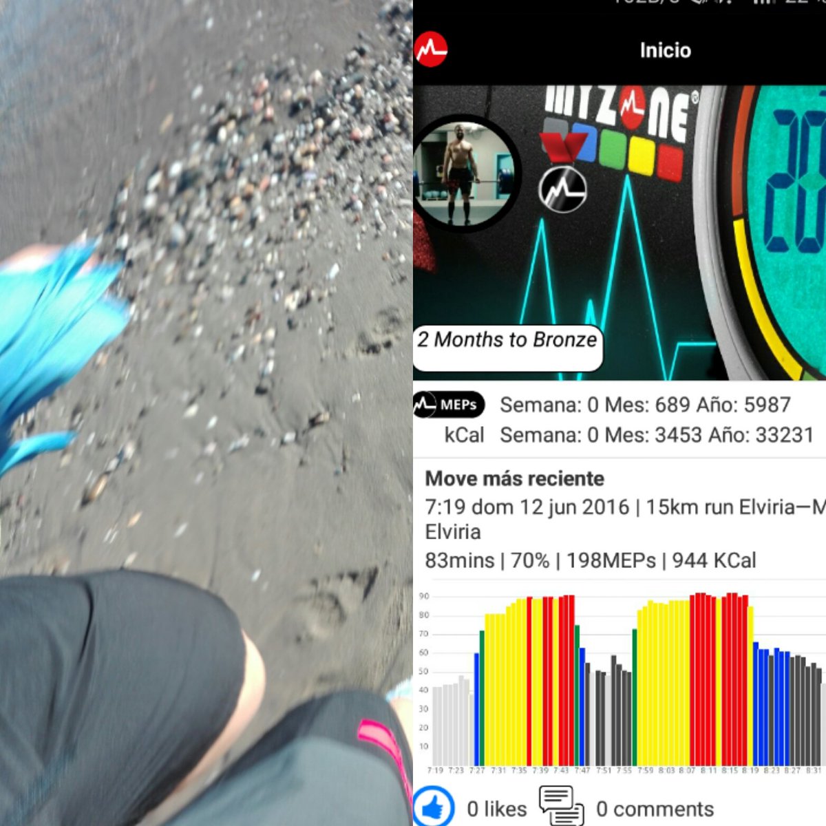 FranCourage's tweet photo. Running on the beach with My Zone and 99'4% precision ;) #bemorehuman #hardperformance @MYZONEmoves https://t.co/osCWWN7J6D