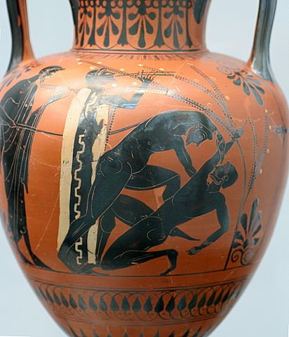 アザラシ提督 まず ホメロスから引用していきましょう パトロクロスの葬送競技において エペイオスとエウリュアロス が拳闘で戦った際には 両者は裸ではなく きちんと褌をしめています ホメロス イリアス 23 685