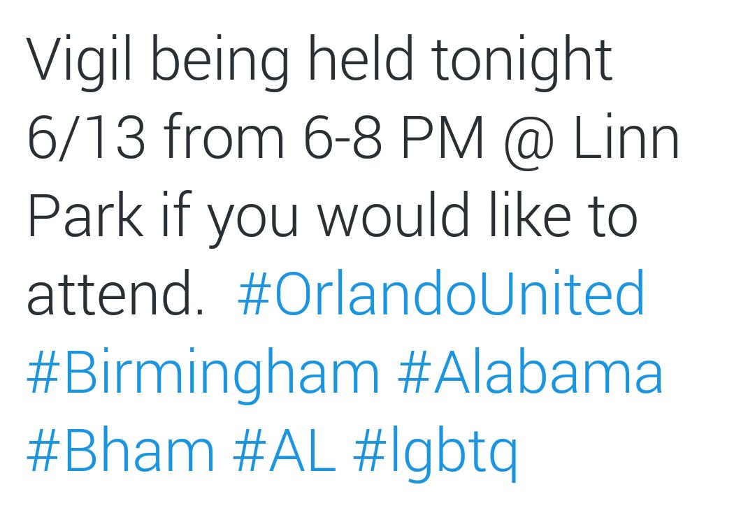 Our heart breaks for Orlando. <a href="/Central_ALPride/">Central Alabama Pride</a> tonight will be hosting a vigil. Please show up if you are able.
