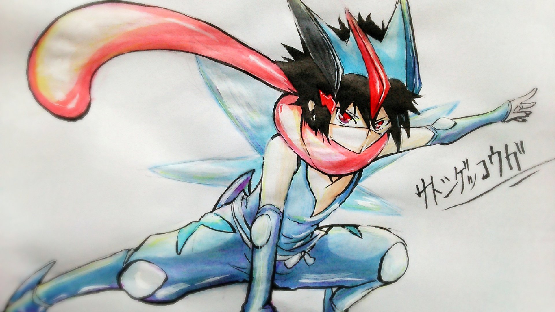 涙兎 低浮上 サトシゲッコウガの擬人化を描いたっ ポケモンの擬人化のコスしたいっ T Co Bf52rc3hwh Twitter