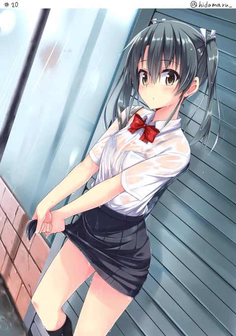 週刊幼馴染瑞鶴その20
『雨宿り』
帰り道に梅雨の雨に打たれて雨宿り。ふと瑞鶴を見やるとなんとも目のやり場に困る姿に 