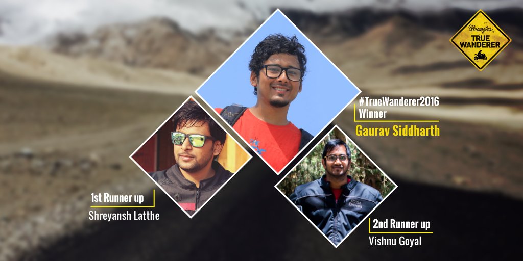 Wranglerdenims's tweet photo. A big shout out to @ansh_iam &amp; @vishnugoyal, the runners up!
#TrueWanderer2016 https://t.co/rs8tOitfSQ