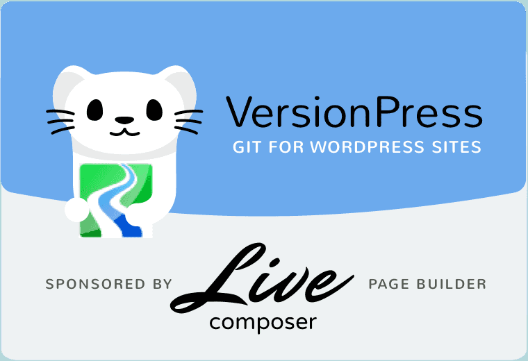 LiveComposerWP's tweet photo. We sponsor @versionpress – a free plugin for #WordPress allowing you to undo changes: https://t.co/vLIOaSZrJB https://t.co/y1mwdW2eU4
