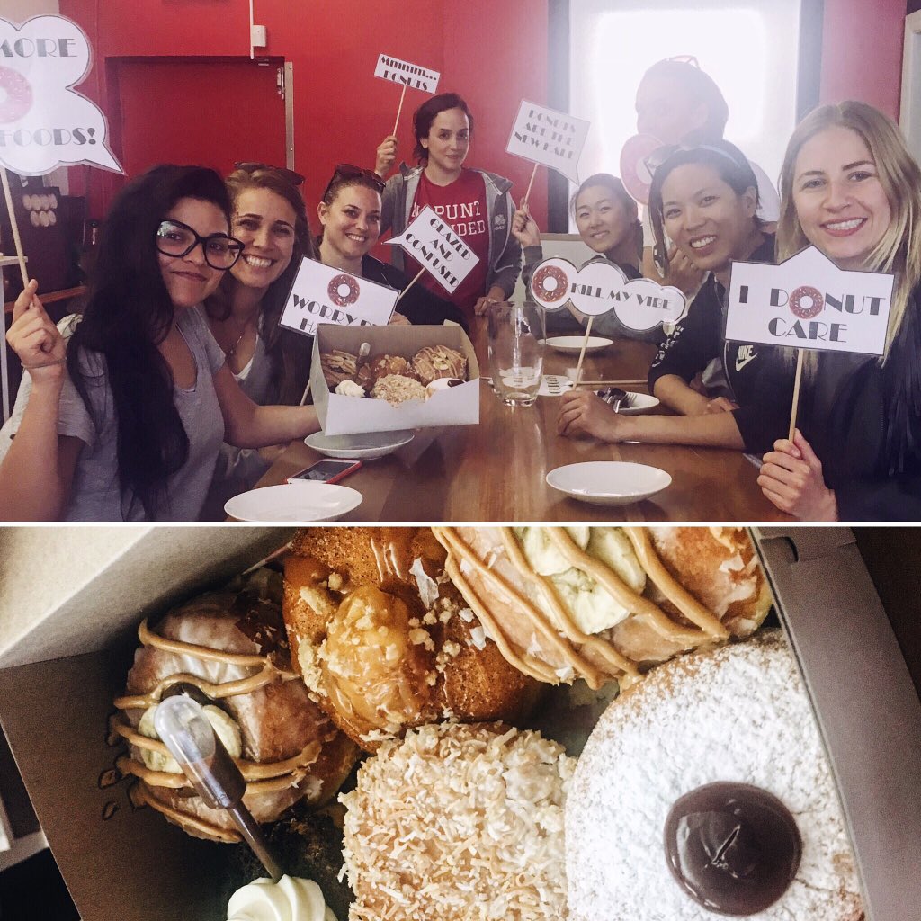 offbriefrunning's tweet image. And thank you to @TheRollingPinTo for our motivation! We workout to eat. 😬 #postworkout #doughnuts #balancedlife