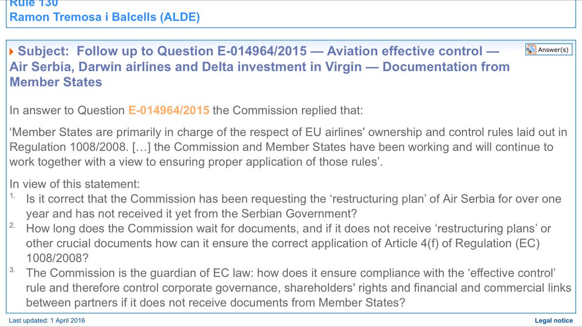 UGambini's tweet image. Answer @Bulc_EU @Transport_EU - #effectiveControl #aviation #competition @ramontremosa #gulf europarl.europa.eu/sides/getAllAn…