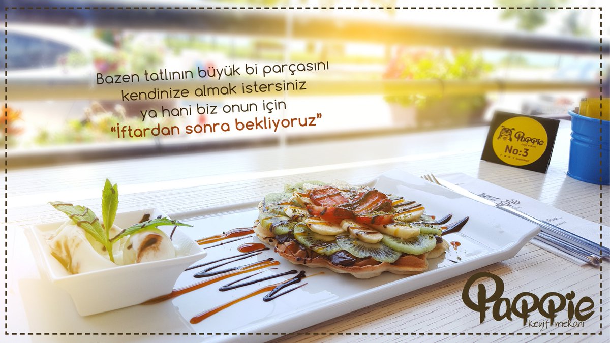 Kendi payınıza düşeni kaçırmayın.. Waffle keyfini iftardan sonra bizimle yaşayın... #keyiflihaftalar #pappiekeyif