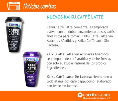 Nuevos cafés fríos <a href="/kaikucaffelatte/">Kaiku Caffè Latte</a>: Sin Azúcares Añadidos y Sin Lactosa goo.gl/B5sxYD <a href="/InforetailNews/">Revista info RETAIL</a>