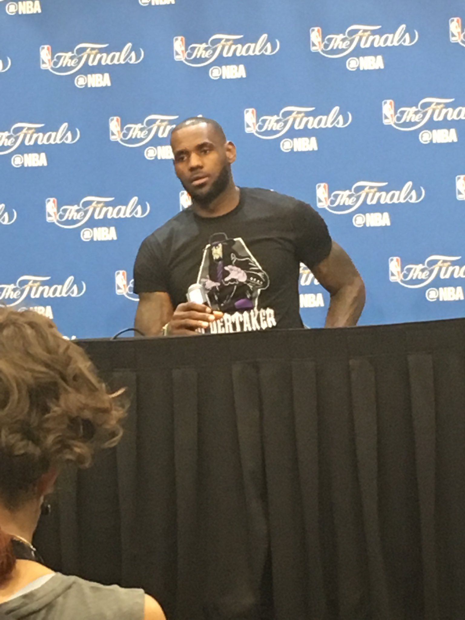 WrestleVotes on X: LeBron James wearing an Undertaker shirt today, prior to  tonight's game 5 of the #NBAFinals. #WWE  / X