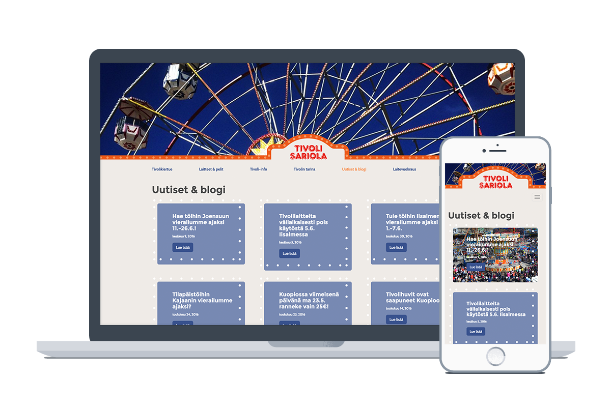 pixelshelsinki's tweet photo. The happiest project of ours is out! Take a look at @TivoliSariola #wordpress #website https://t.co/X5BNwoc50R https://t.co/bUZXG6X8Kw