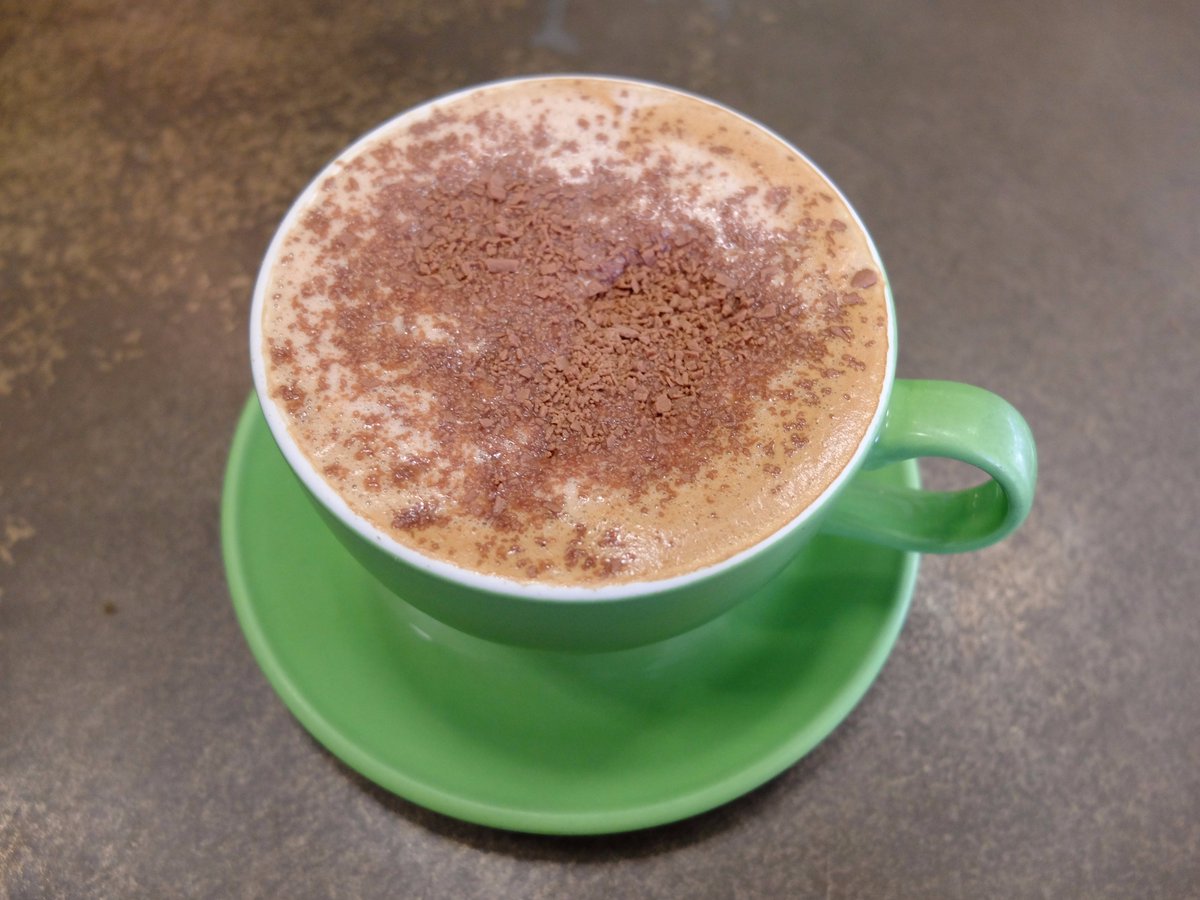 Harry's cappuccino topped with crushed Flake for wet and windy days like these 👌 #dunlaoghaire