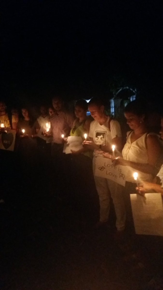 _EQUALGROUND_'s tweet photo. Candlelight vigil for our fallen hero's. We remember you Orlando.#loveislove #forEQUALITY #LGBTIQ #CMBPRIDE https://t.co/etkpFmn5Qc