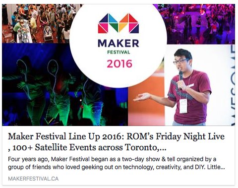 MakerFestivalTO's tweet photo. The 2016 Month of Making Line Up is in! 🤖 https://t.co/vAkjn4em24 @ROMtoronto @STEAM_Labs @csiTO https://t.co/RrAMzueSKq