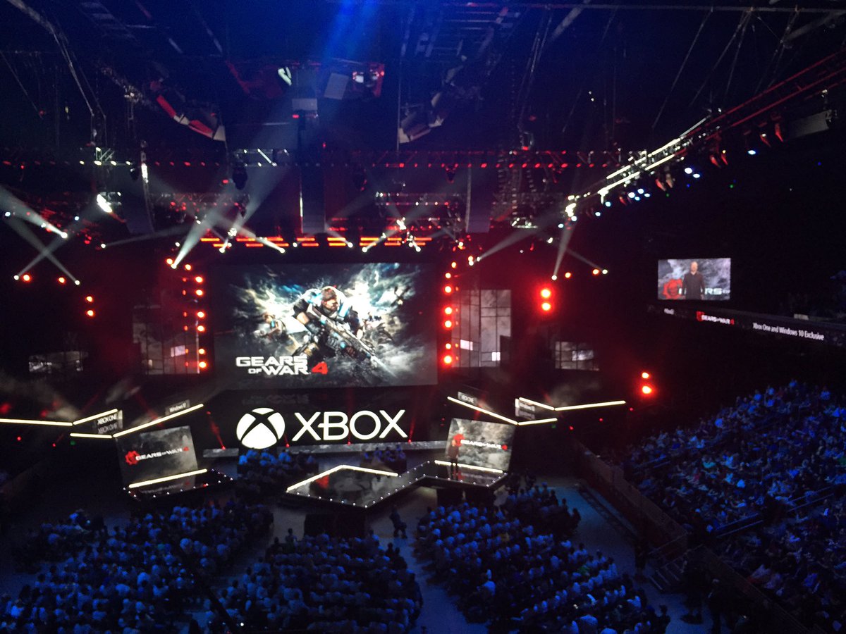 UnrealEngine's tweet photo. Congrats to @GearsViking and @CoalitionGears on a fantastic showing of Gears of War 4 today! #XboxE3 #UE4 https://t.co/9aDmQV0oOP