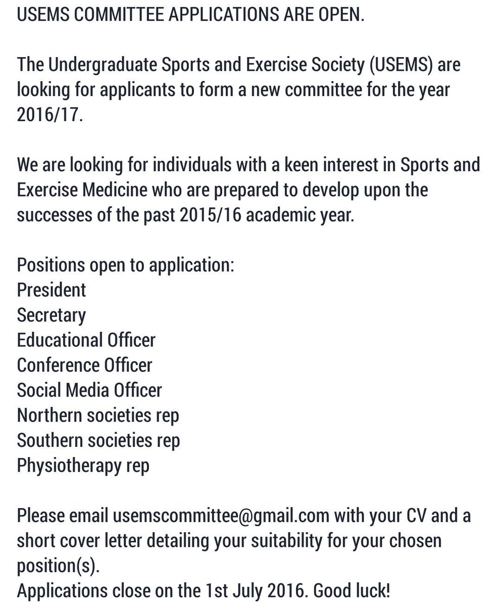 Looking to get involved with the development of Sports Medicine in university...? Look no further!