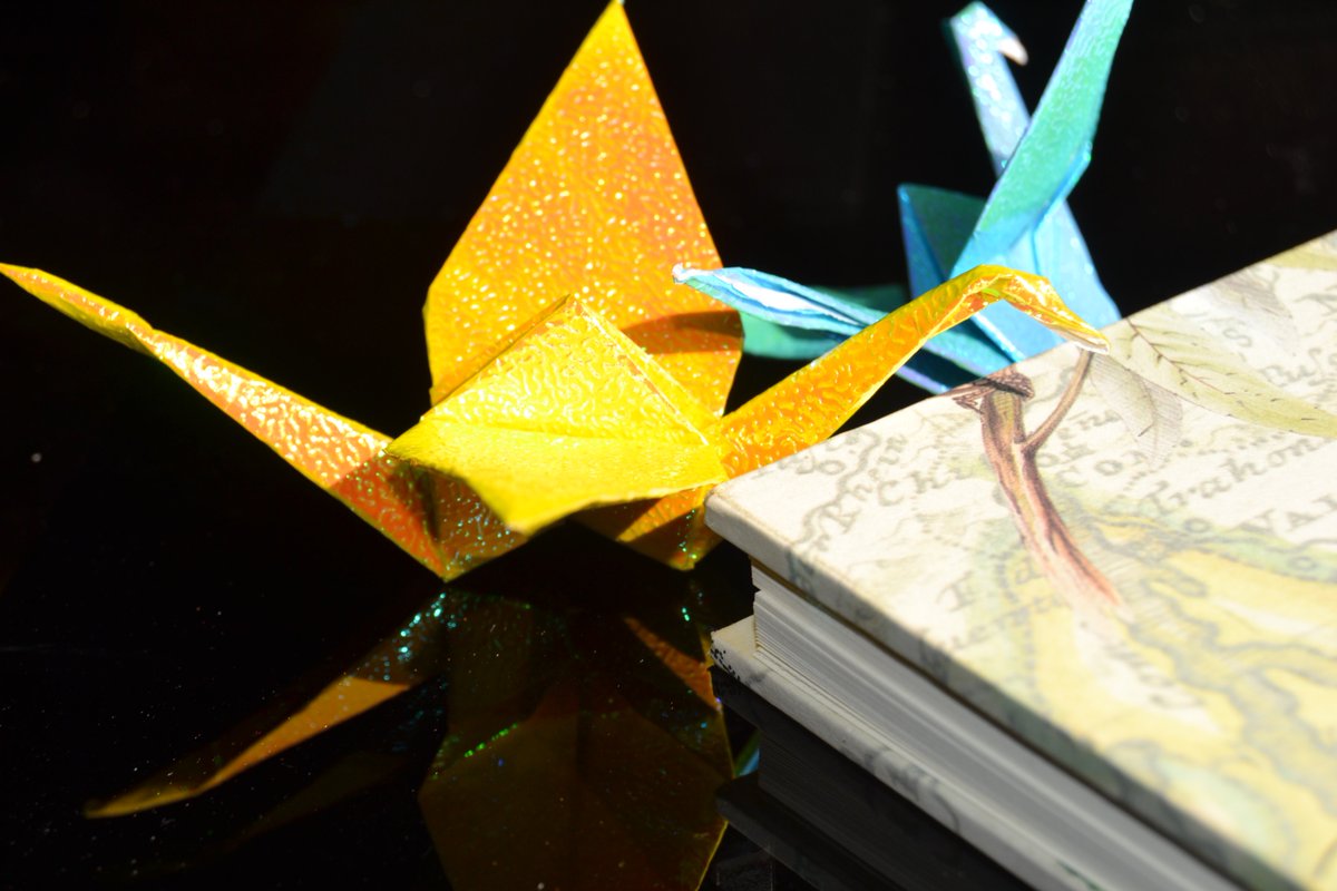 BBookbinding's tweet image. Rilegatura giapponese #japanese #binding #bird #amarillo #blue #bookbinding #brijitt #book #bird #origami #amarillo