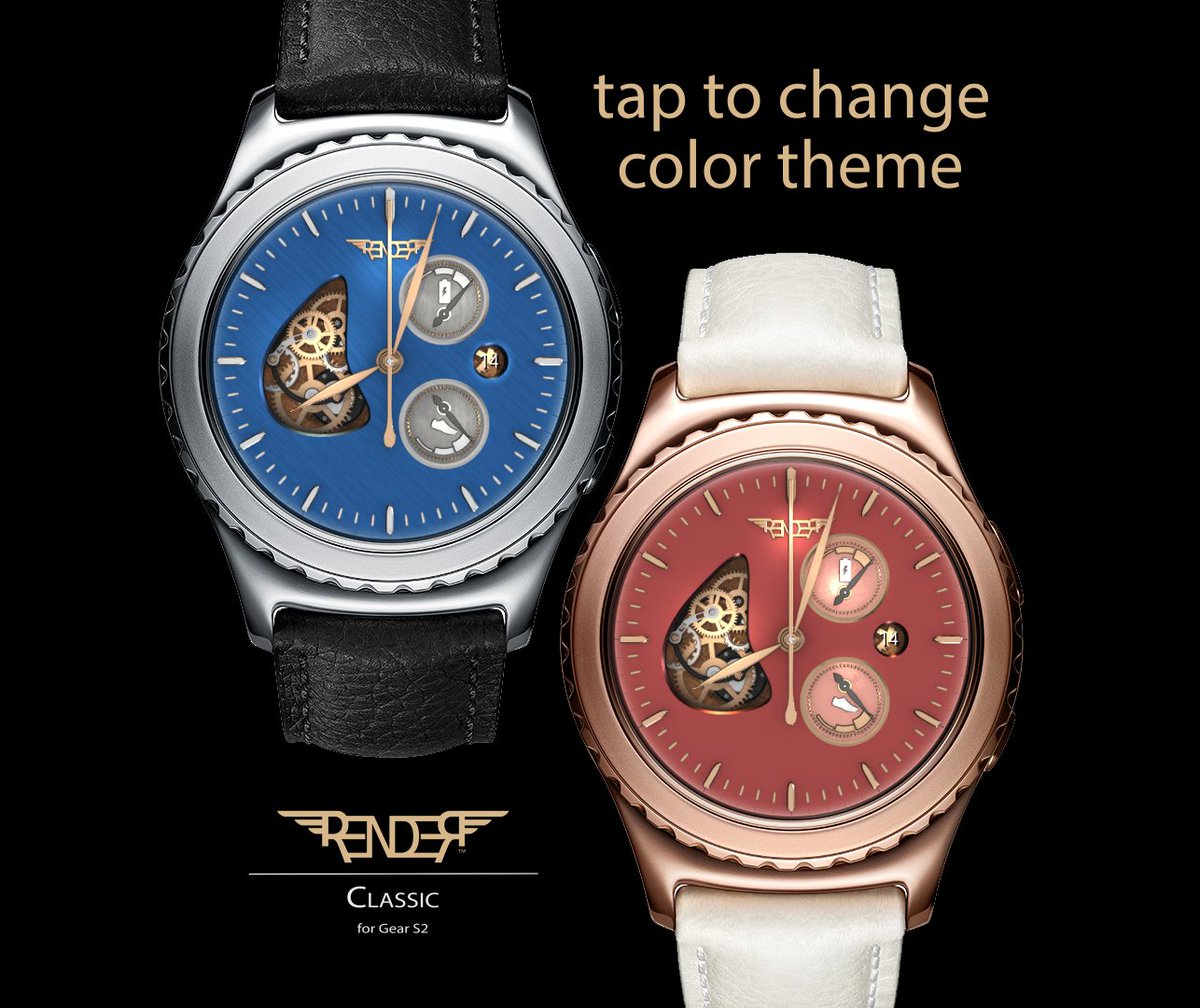 RenderWatchFace's tweet image. Color themes for every Gear S2 style.