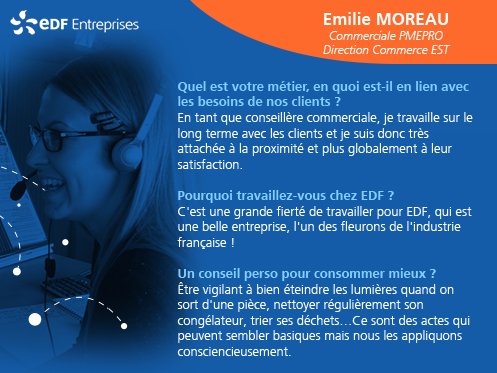 EDF_Entreprises's tweet photo. [Dans les coulisses @EDF_Entreprises ] 📷💡 Lumière sur Emilie, Commerciale #PME #PROS https://t.co/FjW1OFH7R0 https://t.co/FEj77ygbib