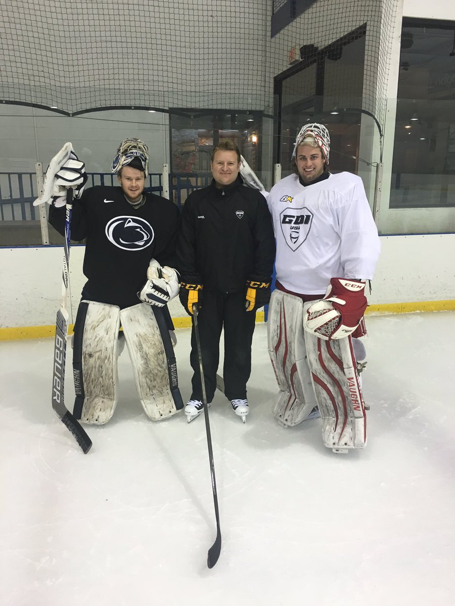 GDIUSAgoalie's tweet photo. Starting summer training w D1 @Funks33 Soph at PennSt &amp; @RyanMcKay35 Grad at MiamiOH #GDImidwest https://t.co/WnLkvWakIx