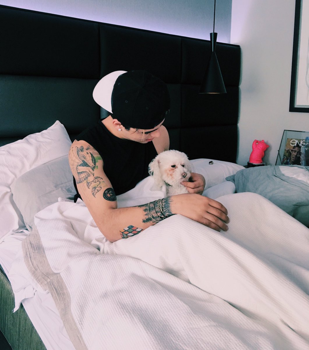 Ayer después de los MIAW me fui a dormir con una perra en el cuarto de su padre.             Te quiero, puca <3